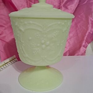 Fenton Pedestal Covered Candy Dish